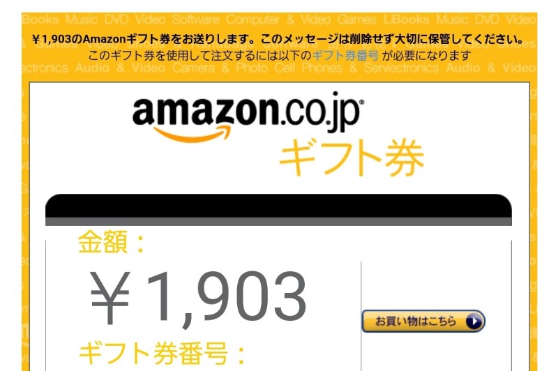 アマゾン×ツイッターアフィリの報酬 アマゾンギフト券 2号機　2022年2月