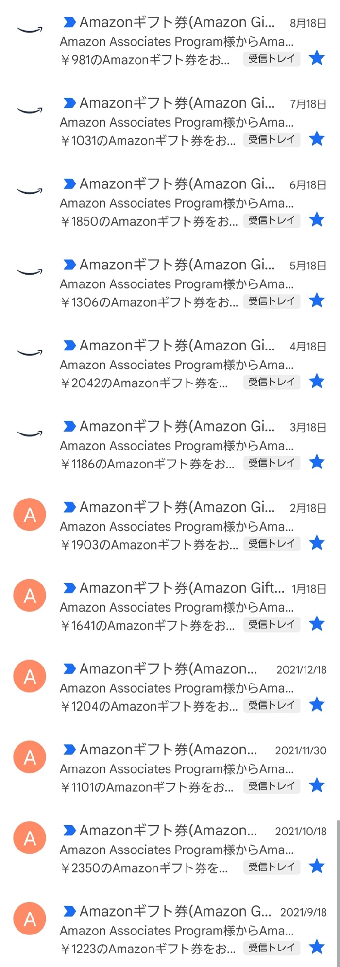 アマゾンアソシエイト1年間の結果